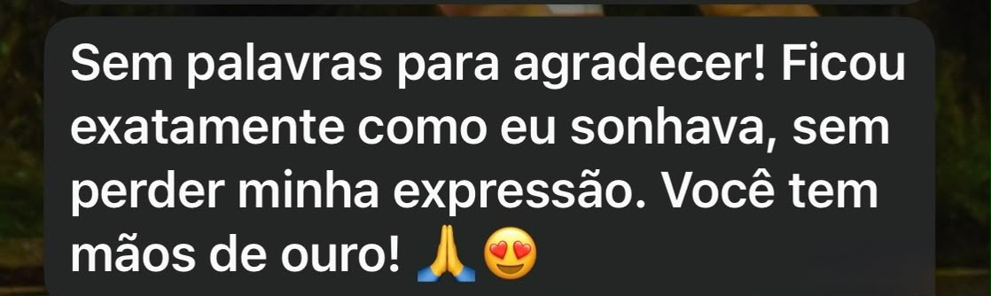 Print de depoimento de paciente da Clínica Faralhe
